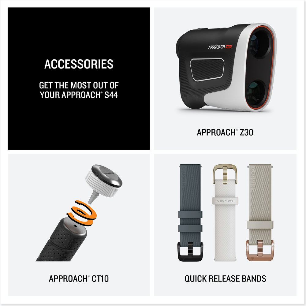 Garmin Approach S44 Infographic accessories