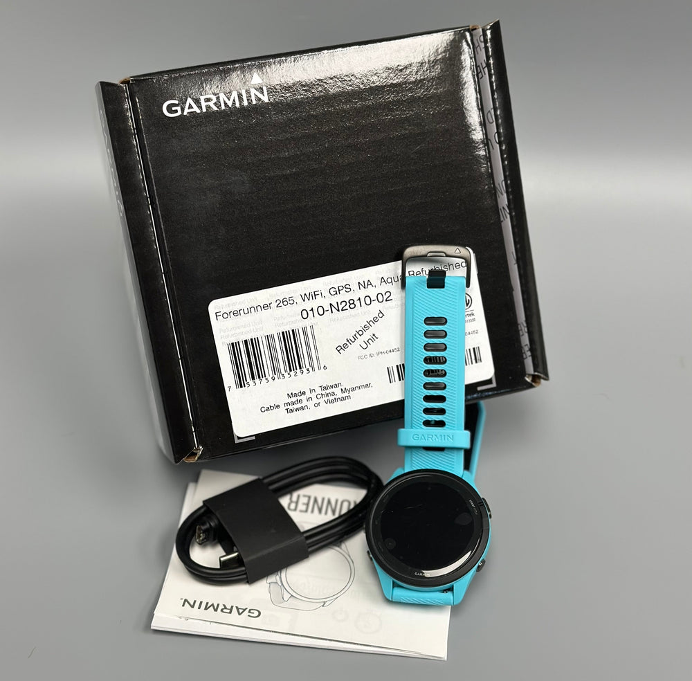 Garmin Forerunner 265 GPS Running Watch Aqua Refurbished with box 