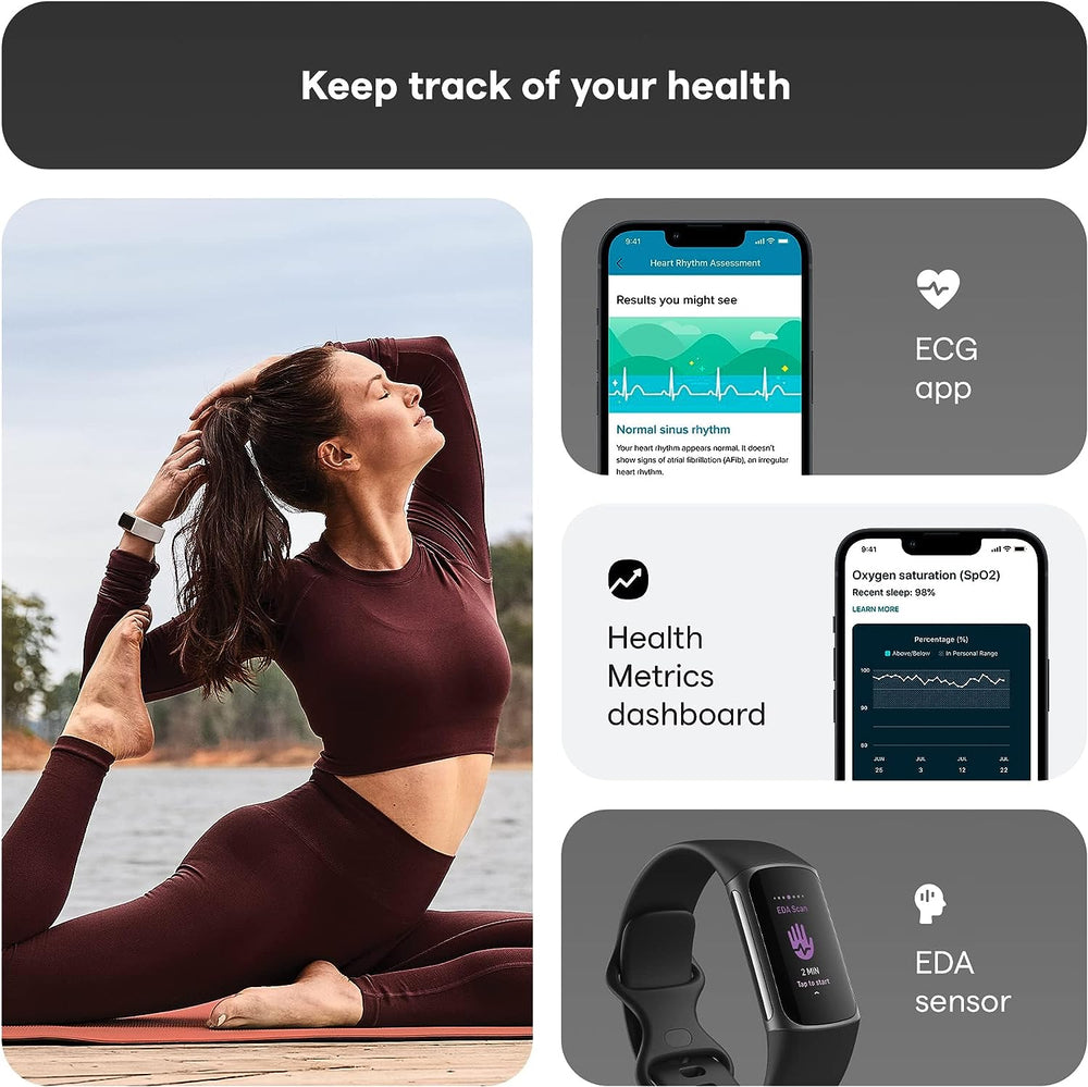 Fitbit Charge 5 Advanced Fitness and Health Tracker - Gold, B