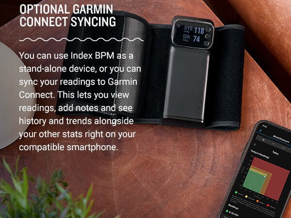Garmin Index™ BPM, Smart Blood Pressure Monitor, FDA-Cleared Medical  Device, Easy-to-Use with Built-in Display